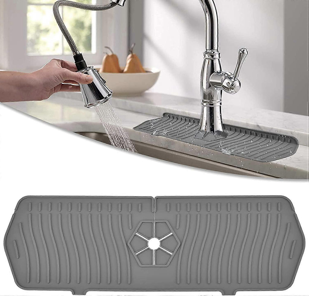 Premium Silicone Faucet Splash Guard & Fast-Drain Sink Mat
