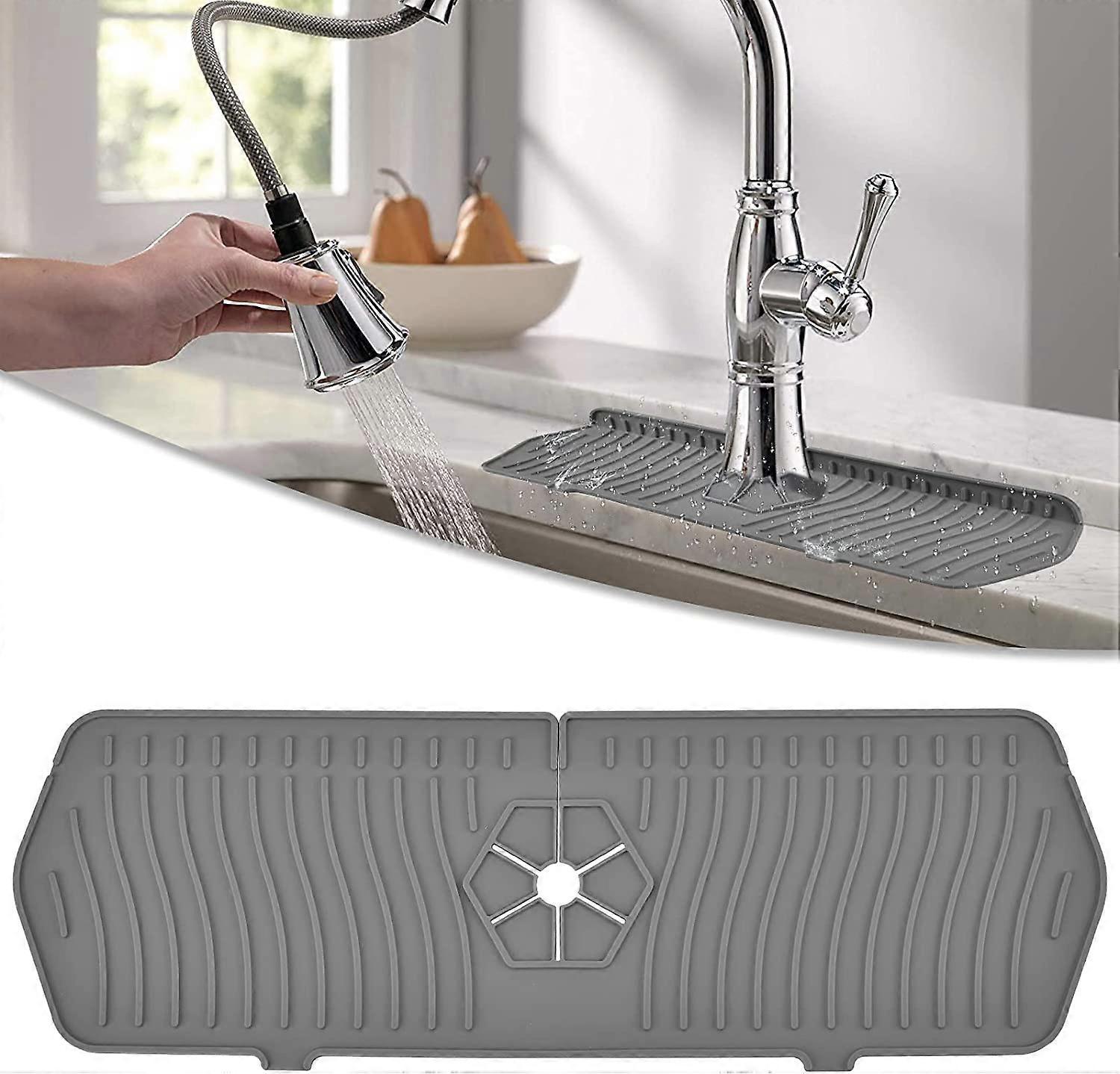 Premium Silicone Faucet Splash Guard & Fast-Drain Sink Mat